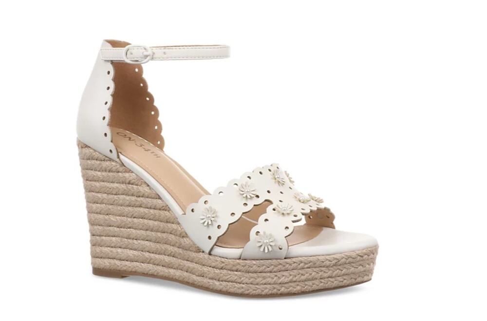 On 34th Women's Theodoree Espadrille Wedge Sandals White Size 10